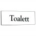 Emaljskylt Toalett vit - svart 6 x 2 cm modell 9-3