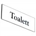 Emaljskylt Toalett vit - svart 6 x 2 cm modell 9-3
