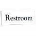 Emaljskylt Restroom vit - svart 6 x 2 cm modell 9-3