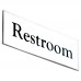 Emaljskylt Restroom vit - svart 6 x 2 cm modell 9-3