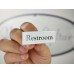 Emaljskylt Restroom vit - svart 6 x 2 cm modell 9-3