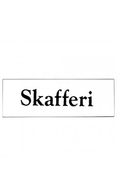 Emaljskylt Skafferi vit - svart 6 x 2 cm modell 9-3 Emaljskylt Skafferi vit - svart 6 x 2 cm modell 9-3