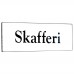 Emaljskylt Skafferi vit - svart 6 x 2 cm modell 9-3