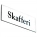 Emaljskylt Skafferi vit - svart 6 x 2 cm modell 9-3