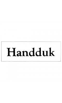 Emaljskylt Handduk vit - svart 6 x 2 cm modell 9-3 Emaljskylt Handduk vit - svart 6 x 2 cm modell 9-3