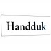 Emaljskylt Handduk vit - svart 6 x 2 cm modell 9-3