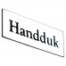 Emaljskylt Handduk vit - svart 6 x 2 cm modell 9-3