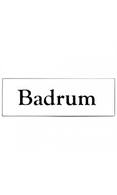 Emaljskylt Badrum vit - svart 6 x 2 cm modell 9-3