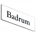 Emaljskylt Badrum vit - svart 6 x 2 cm modell 9-3 Emaljskylt Badrum vit - svart 6 x 2 cm modell 9-3