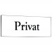 Emaljskylt Privat vit - svart 6 x 2 cm modell 9-3
