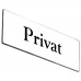 Emaljskylt Privat vit - svart 6 x 2 cm modell 9-3