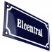 Emaljskylt Elcentral blå - vit 15 x 7,5 cm modell 11-3
