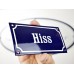 Emaljskylt Hiss blå - vit 15 x 7,5 cm modell 11-3
