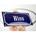 Emaljskylt Hiss blå - vit 15 x 7,5 cm modell 11-3