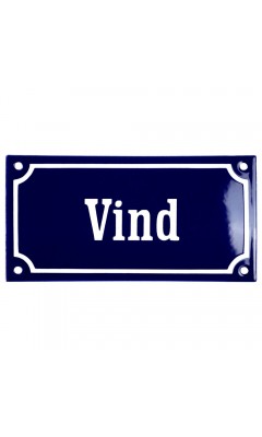 Emaljskylt Vind blå - vit 15 x 7,5 cm modell 11-3 Emaljskylt Vind blå - vit 15 x 7,5 cm modell 11-3