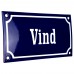 Emaljskylt Vind blå - vit 15 x 7,5 cm modell 11-3
