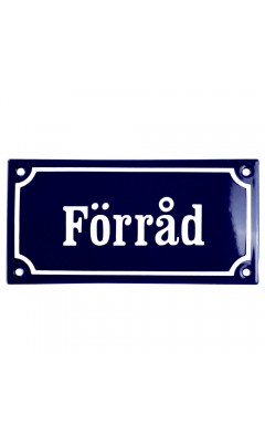 Emaljskylt Förråd blå - vit 15 x 7,5 cm modell 11-3 Emaljskylt Förråd blå - vit 15 x 7,5 cm modell 11-3