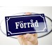 Emaljskylt Förråd blå - vit 15 x 7,5 cm modell 11-3