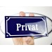 Emaljskylt Privat blå - vit 15 x 7,5 cm modell 11-3