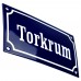 Emaljskylt Torkrum blå - vit 15 x 7,5 cm modell 11-3