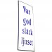 Emaljskylt Var god släck ljuset vit - blå 8 x 20 cm modell 47-3