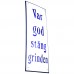 Emaljskylt Var god stäng grinden vit - blå 8 x 20 cm modell 47-3