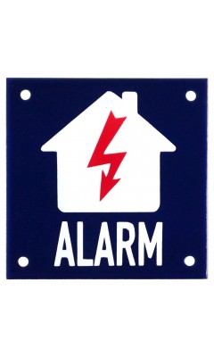 Emaljskylt ALARM flash blå - vit 10 x 10 cm modell 34-3 Emaljskylt ALARM flash blå - vit 10 x 10 cm modell 34-3