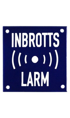 Emaljskylt INBROTTS LARM blå - vit 10 x 10 cm modell 34-3 Emaljskylt INBROTTS LARM blå - vit 10 x 10 cm modell 34-3