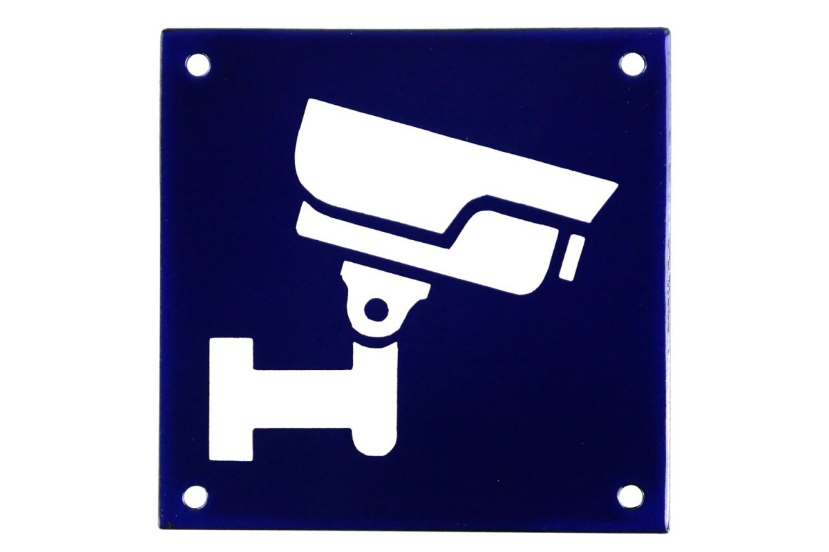 Emaljskylt CCTV blå - vit 10 x 10 cm modell 34-3 Emaljskylt CCTV blå - vit 10 x 10 cm modell 34-3