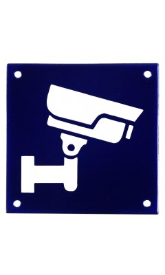 Emaljskylt CCTV blå - vit 10 x 10 cm modell 34-3 Emaljskylt CCTV blå - vit 10 x 10 cm modell 34-3
