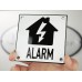 Emaljskylt ALARM flash vit - svart 10 x 10 cm modell 35-3 Emaljskylt ALARM flash vit - svart 10 x 10 cm modell 35-3