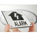 Emaljskylt ALARM flash vit - svart 10 x 10 cm modell 35-3 Emaljskylt ALARM flash vit - svart 10 x 10 cm modell 35-3