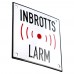 Emaljskylt INBROTTS LARM vit - svart 10 x 10 cm modell 35-3