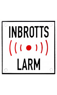 Emaljskylt INBROTTS LARM vit - svart 10 x 10 cm modell 35-3 Emaljskylt INBROTTS LARM vit - svart 10 x 10 cm modell 35-3