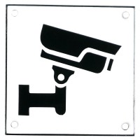 Emaljskylt CCTV vit - svart 10 x 10 cm modell 35-3