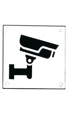 Emaljskylt CCTV vit - svart 10 x 10 cm modell 35-3 Emaljskylt CCTV vit - svart 10 x 10 cm modell 35-3