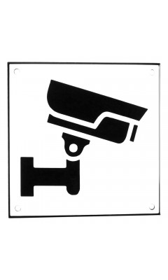 Emaljskylt CCTV Large vit - svart 15 x 15 cm modell 35-3 Emaljskylt CCTV Large vit - svart 15 x 15 cm modell 35-3