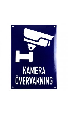 Emaljskylt KAMERA ÖVERVAKNING Large blå - vit 20 x 28 cm modell 34-3 Emaljskylt KAMERA ÖVERVAKNING Large blå - vit 20 x 28 cm modell 34-3