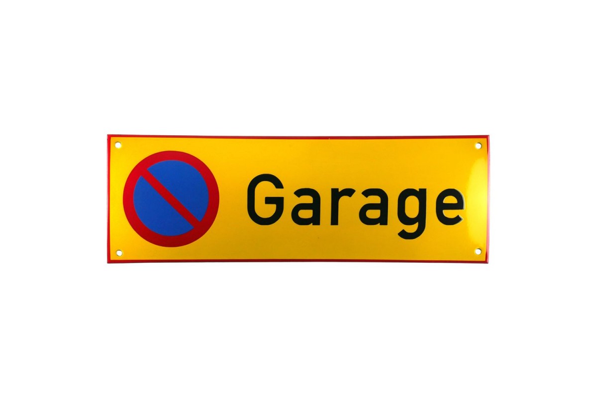 Emaljskylt Garage gul - svart 36 x 12 cm modell 31-3 Emaljskylt Garage gul - svart 36 x 12 cm modell 31-3