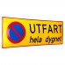 Emaljskylt UTFART hela dygnet gul - svart 36 x 12 cm modell 31-3 Emaljskylt UTFART hela dygnet gul - svart 36 x 12 cm modell 31-3