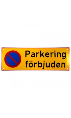 Emaljskylt Parkering förbjuden gul - svart 36 x 12 cm modell 31-3 Emaljskylt Parkering förbjuden gul - svart 36 x 12 cm modell 31-3