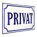 Emaljskylt PRIVAT vit - blå 20 x 12 cm modell 36-3