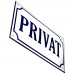 Emaljskylt PRIVAT vit - blå 20 x 12 cm modell 36-3