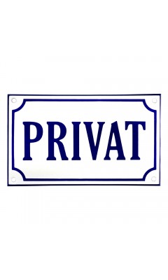Emaljskylt PRIVAT vit - blå 20 x 12 cm modell 36-3 Emaljskylt PRIVAT vit - blå 20 x 12 cm modell 36-3