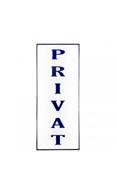 Emaljskylt PRIVAT vit - blå 8 x 20 cm modell 37-3 Emaljskylt PRIVAT vit - blå 8 x 20 cm modell 37-3
