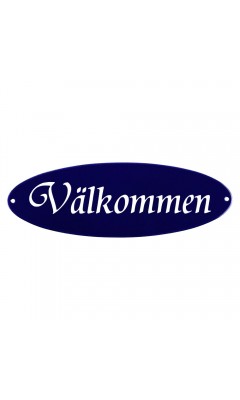Emaljskylt Välkommen blå - vit 21 x 7 cm modell 32-3 Emaljskylt Välkommen blå - vit 21 x 7 cm modell 32-3