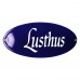 Emaljskylt Lusthus blå - vit 21 x 7 cm modell 32-3