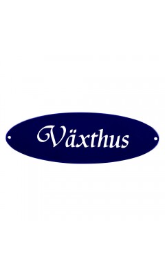 Emaljskylt Växthus blå - vit 21 x 7 cm modell 32-3 Emaljskylt Växthus blå - vit 21 x 7 cm modell 32-3
