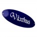 Emaljskylt Växthus blå - vit 21 x 7 cm modell 32-3