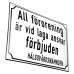 Emaljskylt All förorening är vid laga ansvar förbjuden. HÄLSOVÅRDSNÄMNDEN vit - svart 28 x 20 cm modell 39-3 Emaljskylt All förorening är vid laga ansvar förbjuden. HÄLSOVÅRDSNÄMNDEN vit - svart 28 x 20 cm modell 39-3